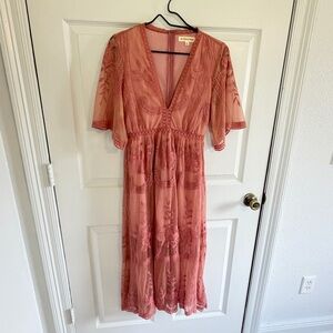 By Together Pink Lace Maxi Dress